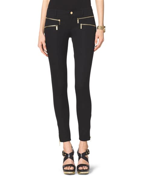 michael kors skinny zipper pants|Michael Kors cropped pants.